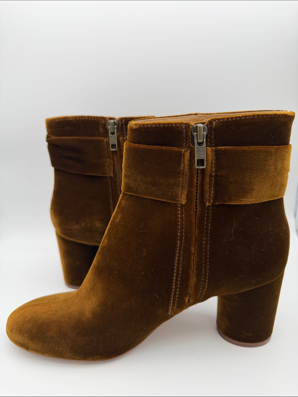 Madewell The Esme Bow Boot in Burnished Cedar 9.5 Velvet Heeled Booties Fall - Picture 4 of 16